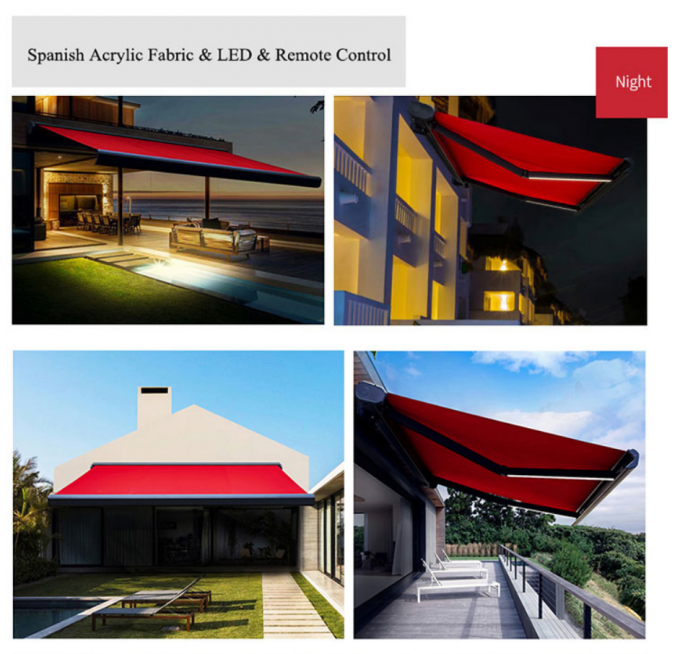 Patio Electric Full Cassette Retractable Awnings 2m Outdoor Folding Arm