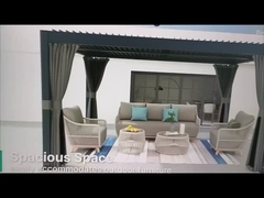 Weatherproof Metal Pergola with LED Lighting – Stylish Steel Roof