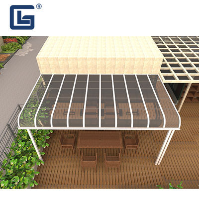 Anti UV Polycarbonate Lean To Canopy Outdoor Metal Awnings For Commercial Buildings
