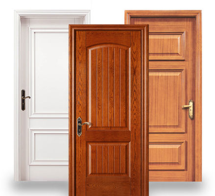 MDF Modern Plywood Doors Veneer Solid Wooden Bedroom Door Melamine Laminated
