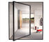 Modern Aluminium Pivot Entry Doors Black Internal Glass Thermal Break AS2047 Anodized