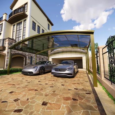 UV Protection Modern Aluminum Polycarbonate Carport With Arched Roof