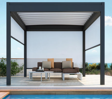 Outdoor Waterproof Motorized Aluminum Patio Pavilion Gazebo
