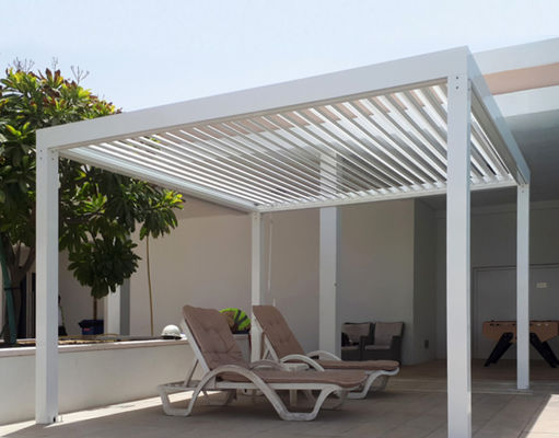 Adjustable Waterproof Louvered Pergola 13.5m Outdoor Gazebo With Retractable Roof